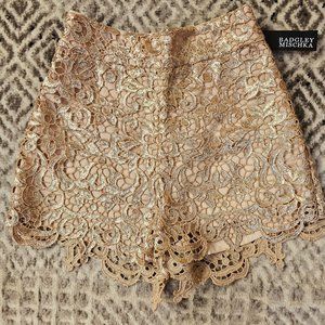 Blush Sequin Lace Short SZ 2 Hand Sequined
